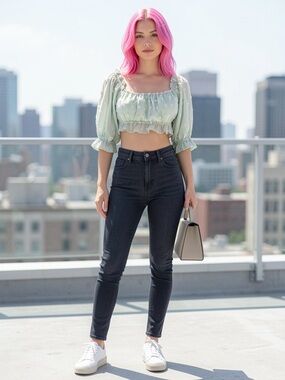 Women's TwentyTen Green Crop Top Size S